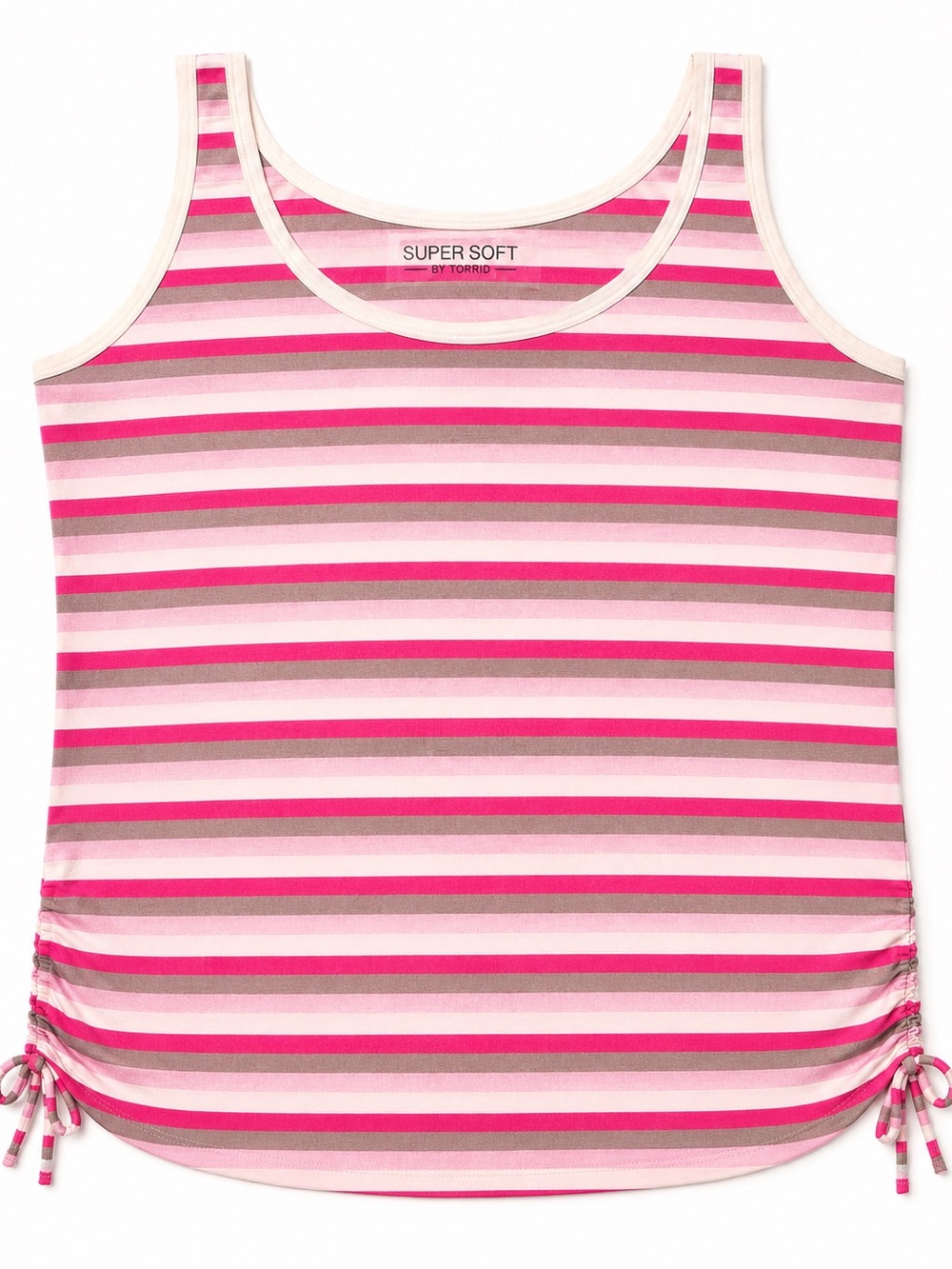 torrid Pink and White Striped Ruched Tank